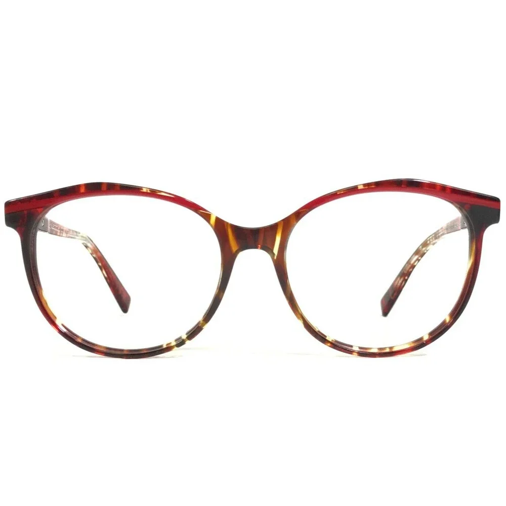 Alain Mikli Eyeglasses Frames A03069 007 Brown Red Horn Round Cat Eye 54-17-140